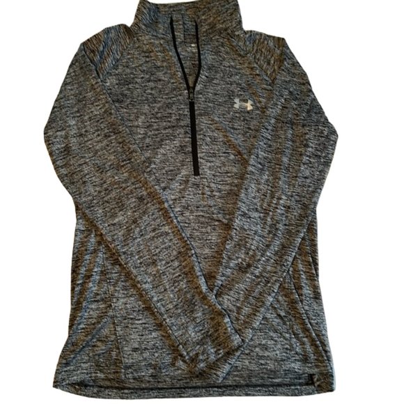 Under Armour 1/2 Zip Long Sleeve Gray Twist Pullover HeatGear Women's sz M - Picture 1 of 7
